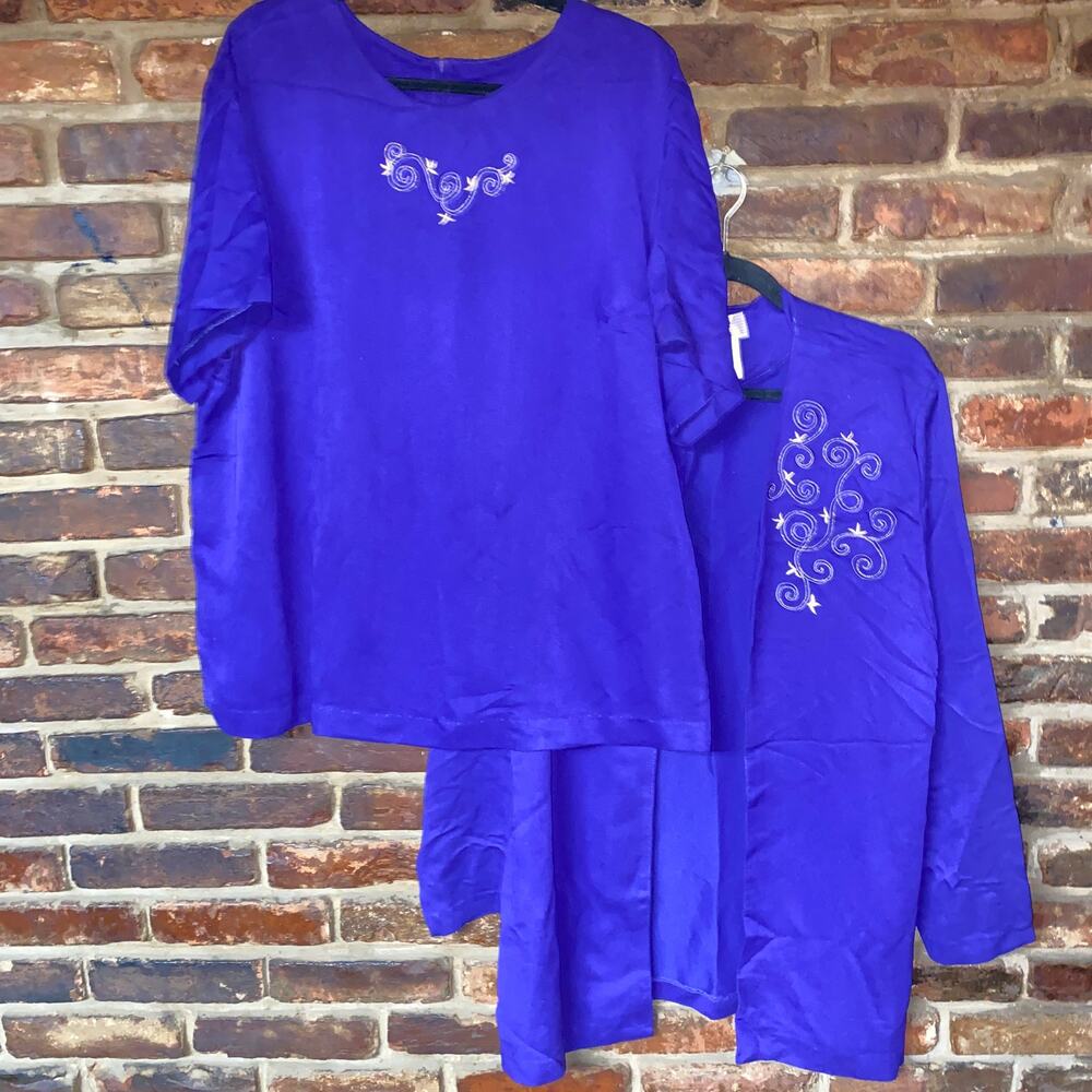 G.W. Originals Vintage Purple Gold Embroidered Top & Jacket Women's Size 2X/16W